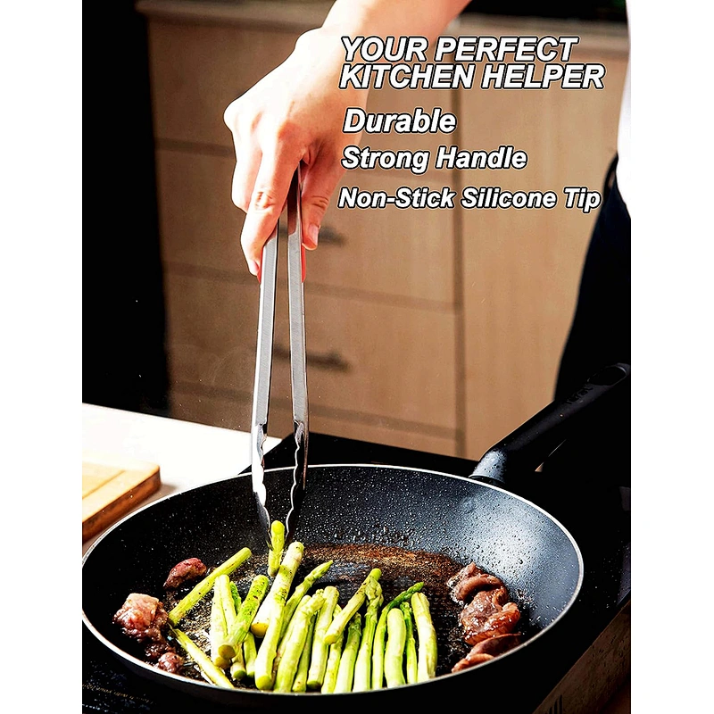 3pcs Barbecue Tongs Stainless Steel Locking Tongs